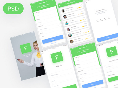 Finder Teacher Apps - Free PSD 2017 design experience find interface ios mobile search teacher user