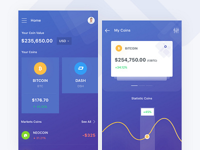 crypto wallet apps apps bitcoin clean crypto design designer interface mobile smooth trend user ux