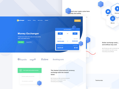 Exchanger landing page 2018 design dribbble exchanger landing minimalist money page trend web website