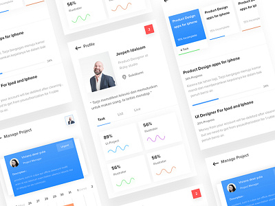 Project management apps apps colorfull design interface ios minimalist profile trend user white