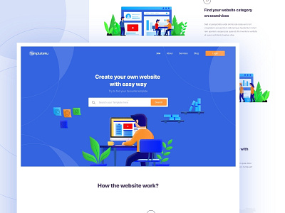 Programmer Landing Page clean design designer dribbble illustration interface minimalist smooth typography user ux website