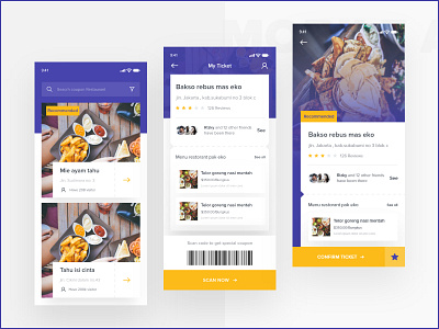 More screen restaurant apps - Exploration apps clean coupon dashboard design design agency designer dribbble food interface landing minimalist mobile restaurant smooth ticket ui user white