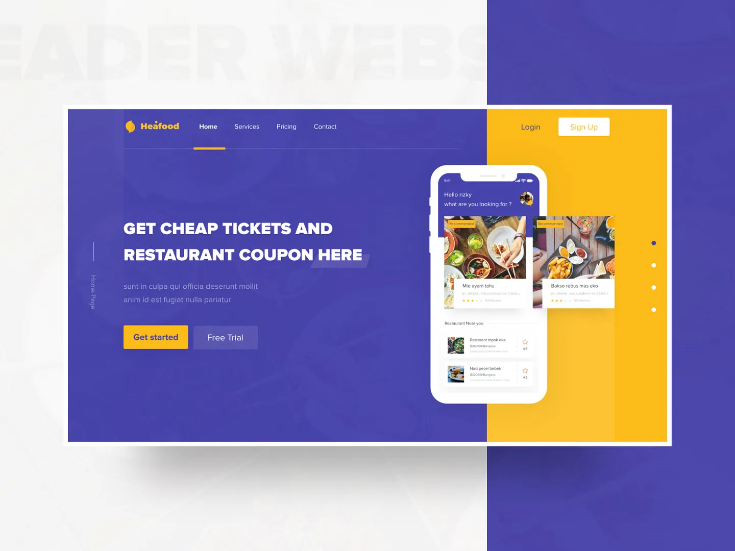 Modern Coupon Website Design for Food Services