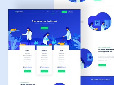 Pet Hospital - Pricing Page clean dashboard design designer desktop dribbble illustration interface landing minimalist page pricing plans smooth typography user website