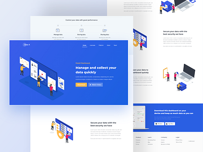 Data X - Landing Page android chart clean desktop dribbble home ios landing minimal minimal blog mobile pricing profile smooth typogaphy ui ux design website