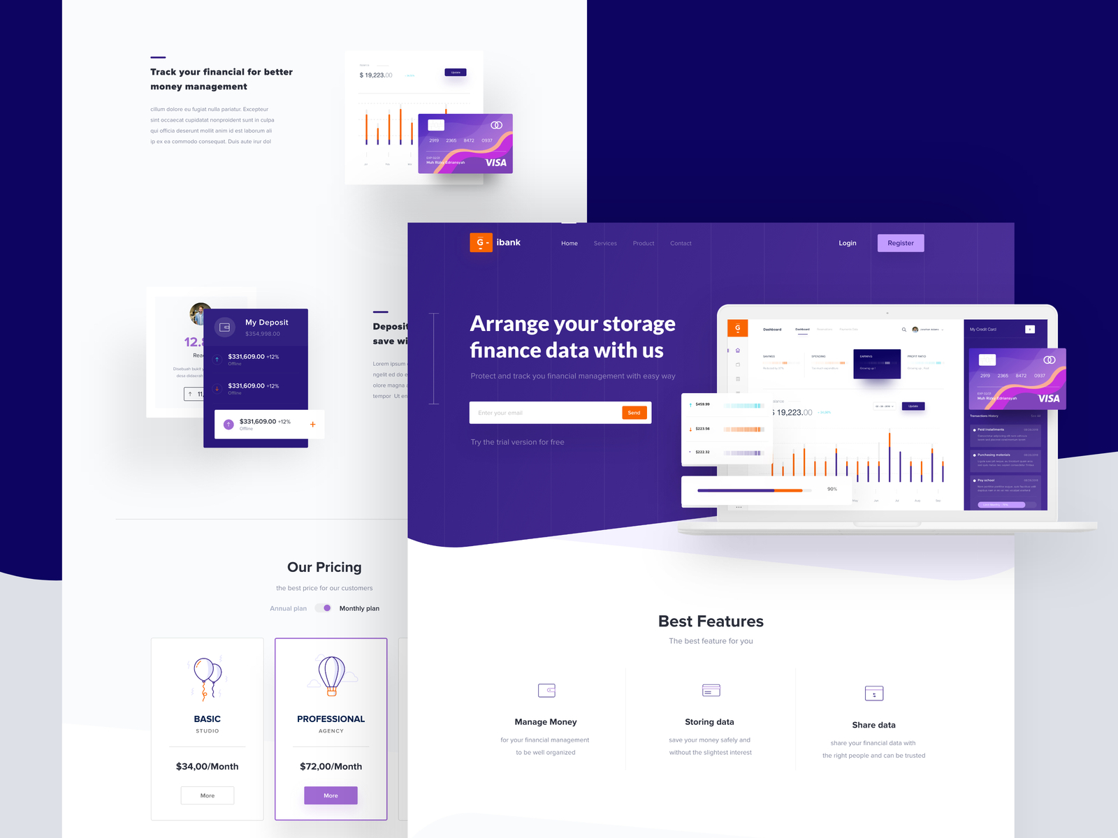 Gbank Landing Page by M Rizky Edriansyah for Orely on Dribbble