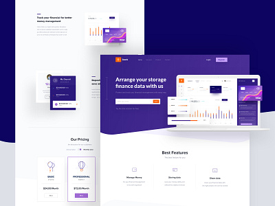 Gbank Landing Page apps branding clean dashboard design designer desktop dribbble icon illustration interface landing logo minimalist mobile page smooth user web website