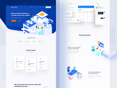 Livechat landing page apps chatting clean dashboard design desktop dribbble interface landing live chat logo minimalist mobile page smooth ui ux web website white