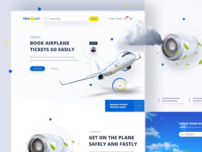 Tiket.com Flights - Exploration apps blue dashboard designer designs desktop dribbble experience design flight booking illustration interface minimalist mobile ota pilot smooth website white yellow