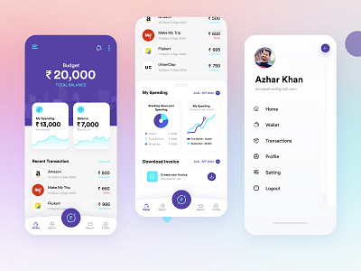 Wallet Dashboard UI UX Design application design dashboard ui mobile app design mobile application payment payment app spendings ui design ui ux userinterface wallet ui walletapp