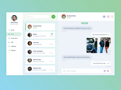 Chat Concept for Desktop chat app chatting