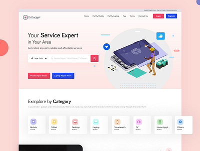 Website Layout for Mobile Phone Repair design homepage landingpage layoutdesign webdesign website website concept website design