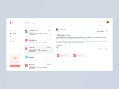 Mail client web app clean color design ui ux web app design