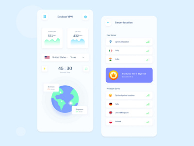 VPN Mobile App button clean color design ios ui ux