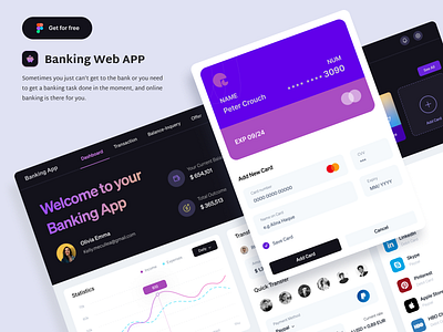 Banking web application banking card chart clean credit card dashboard investment money money transfer online payment saas ui ux wallet webapp webdesign