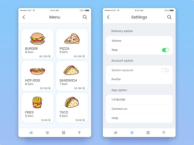 Restaurant Food Order App burger food app ios location map online order order food restaurant app search zoom