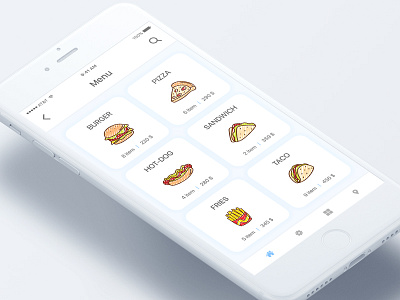 Food menu screen burger food app ios location map online order order food restaurant app search zoom