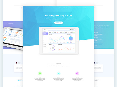 SaaS Landing Page dashboard design landing page design multicolor icon saas product service saas website design ui ux web design