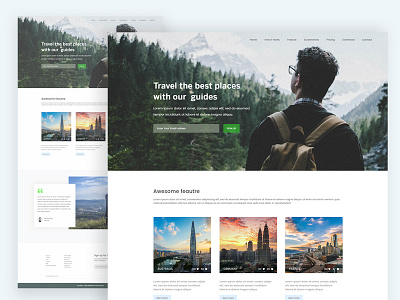 Travel Agency Website footer website landing page travel ui ux web