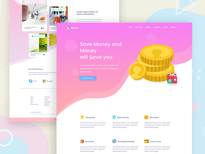 Banking Website app website color illustration landing page style ui ux web