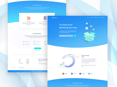 Email marketing Landing Page Exploration #13 clean email marketing illustration landing page design ui ux web website design