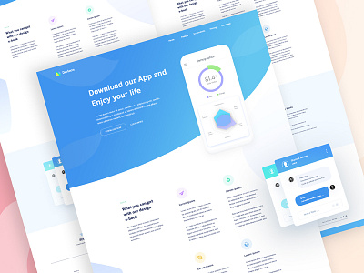 App Landing Page Exploration #15 analytics app app landing page clean color ios ui ux web