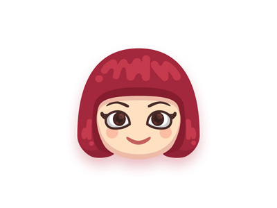 Princess Gummie cartoon character cute emoji emoticon happy love pink red smile sticker vector