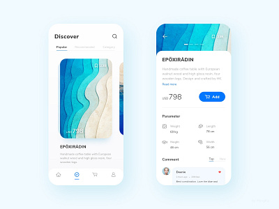 App E Commerce Epoxy Resin Table Art By Hk On Dribbble