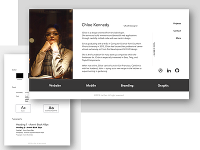 Portfolio Webpage Design - "Less is More." design designer portfolio ui uiux ux webpage