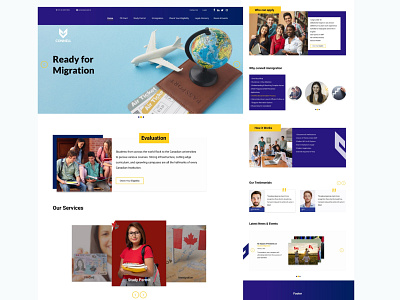 Migration website. Landing page design 2 3d animation app branding design graphic design illustration landing page logo motion graphics typography ui vector