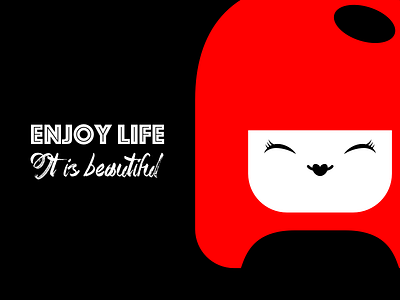 Enjoy Life awesome girl graphic design happy illustration life photoshop red typography