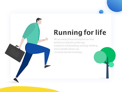 We are all just running for our lives flat illustration ui vector