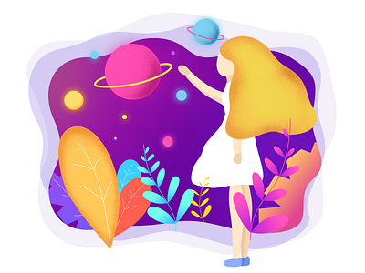 Girl picking stars