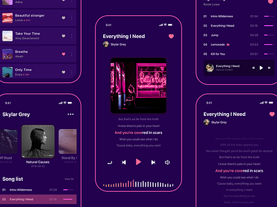 Music app design app color daily design illustration message music app ui
