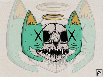CORE cartoon cat character design digitalillustration illustration illustrator skull vector vectorart