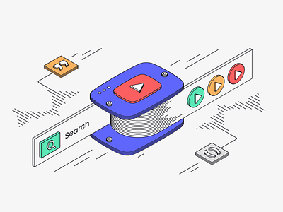 A Guide to Advanced YouTube Search Operators blog branding design illustration isometric marketing video web