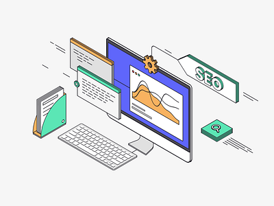 White Label SEO: Your Key to Agency Growth blog branding design illustration isometric marketing seo web