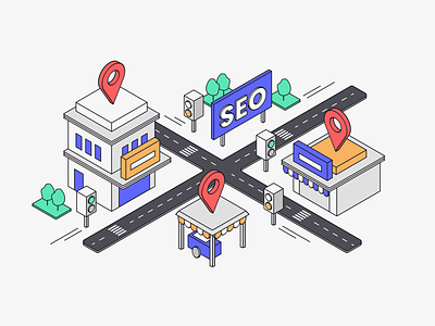 Local SEO 16 Ways to Stand Out in Google blog design illustration isometric local seo stand out way web