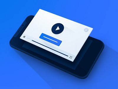 Rewarded Video design illustration mobile perspective video web