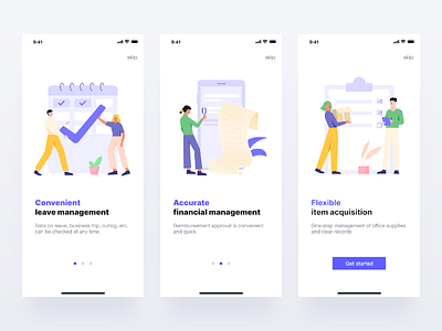 Guide page — Business management App business creative design guide illustrations office ui