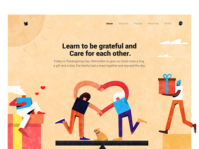Thanksgiving Day illustrations muyhsan webpage design