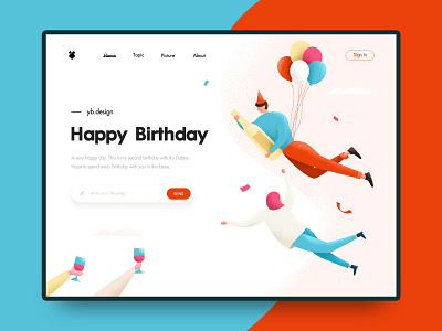 Happy Birthday creative design illustrations ui