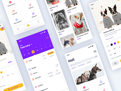 Pet application pet app ui ui deisgn 宠物护理 有创意的设计 狗艺术
