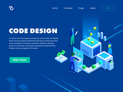CODE DESIGN 2.5d code creative design illustrations machine webpage design