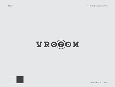 day 5 branding dailylogo dailylogochallenge day5 design driverlesscar graphic design logo minimal vrooom