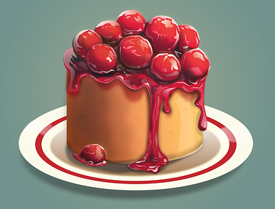 Cherry Cake 3d 3d cake artwork cake cherry cherry cake cupcake desert design food graphic design graphics illustration illustrator jelly muffin restaurant sweet sweets vector