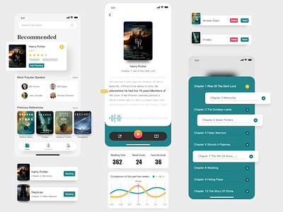 Book App book data design interface list play ui ui kit