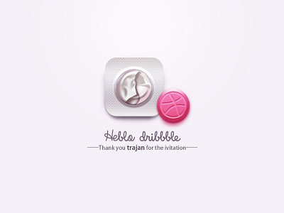 Hello Dribbble a firrst icon pill shot