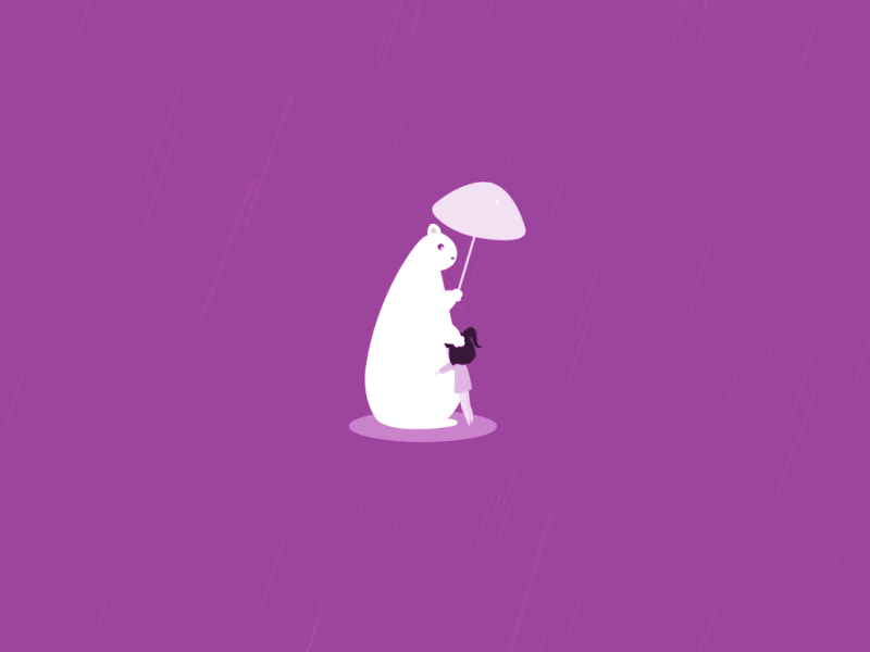 少女心动画系列一 animation bear gif raining