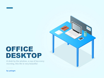 Office desktop design illustration ui
